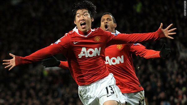 Park Ji-sung trong màu áo Manchester United