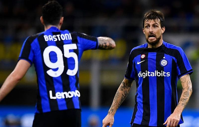 Cặp trung vệ Alessandro Bastoni và Francesco Acerbi của Inter Milan trong mùa giải 2022-2023